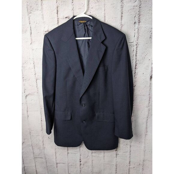 Brooks Brothers‎ Blazer Sport Jacket Mens Navy Blue Micro Check Sz 40L - Picture 1 of 6
